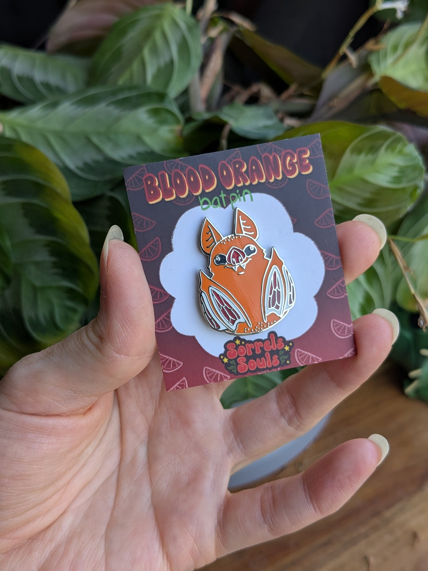 Enamel Pin - Blood Orange Bat