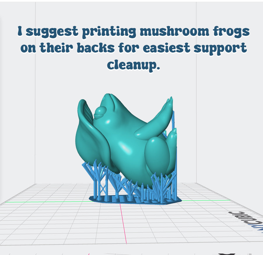Wavy Mushroom Frog - Digital STL File - V2