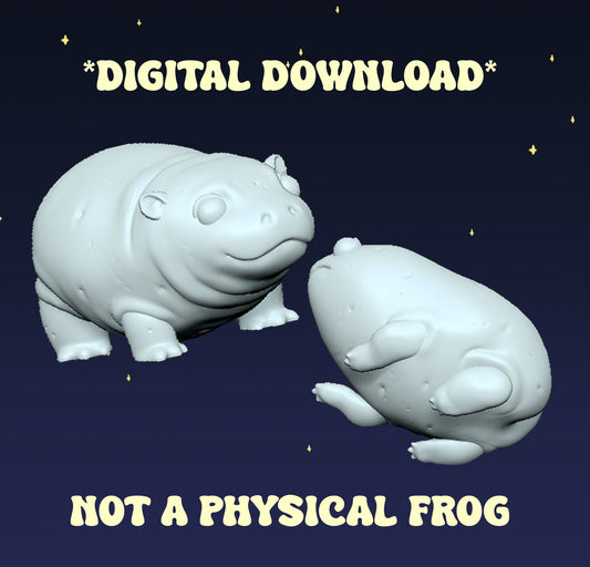 Potato Frog & Hippo - Digital STL File
