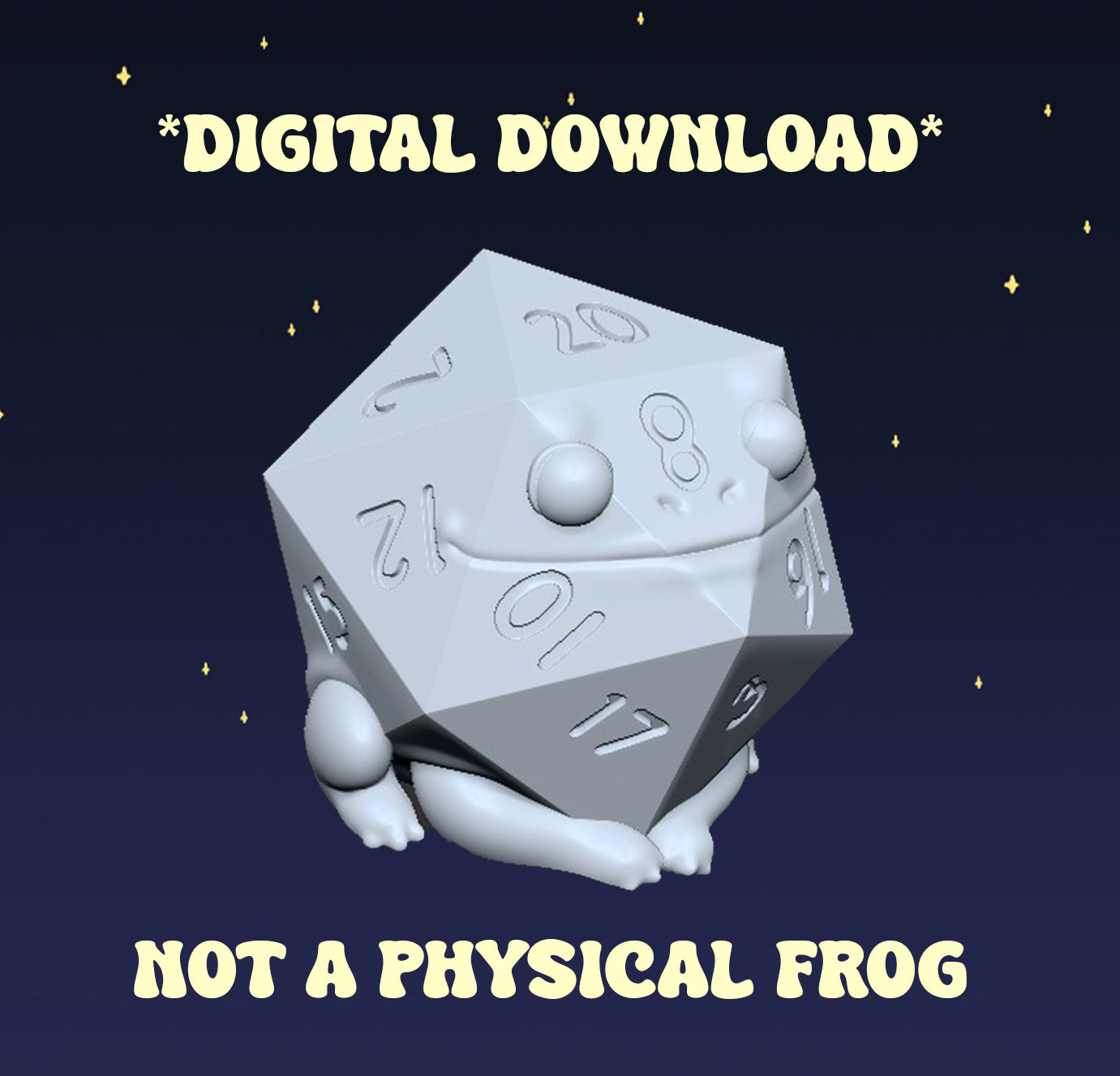 Icosahedron D20 Frog - Digital STL File
