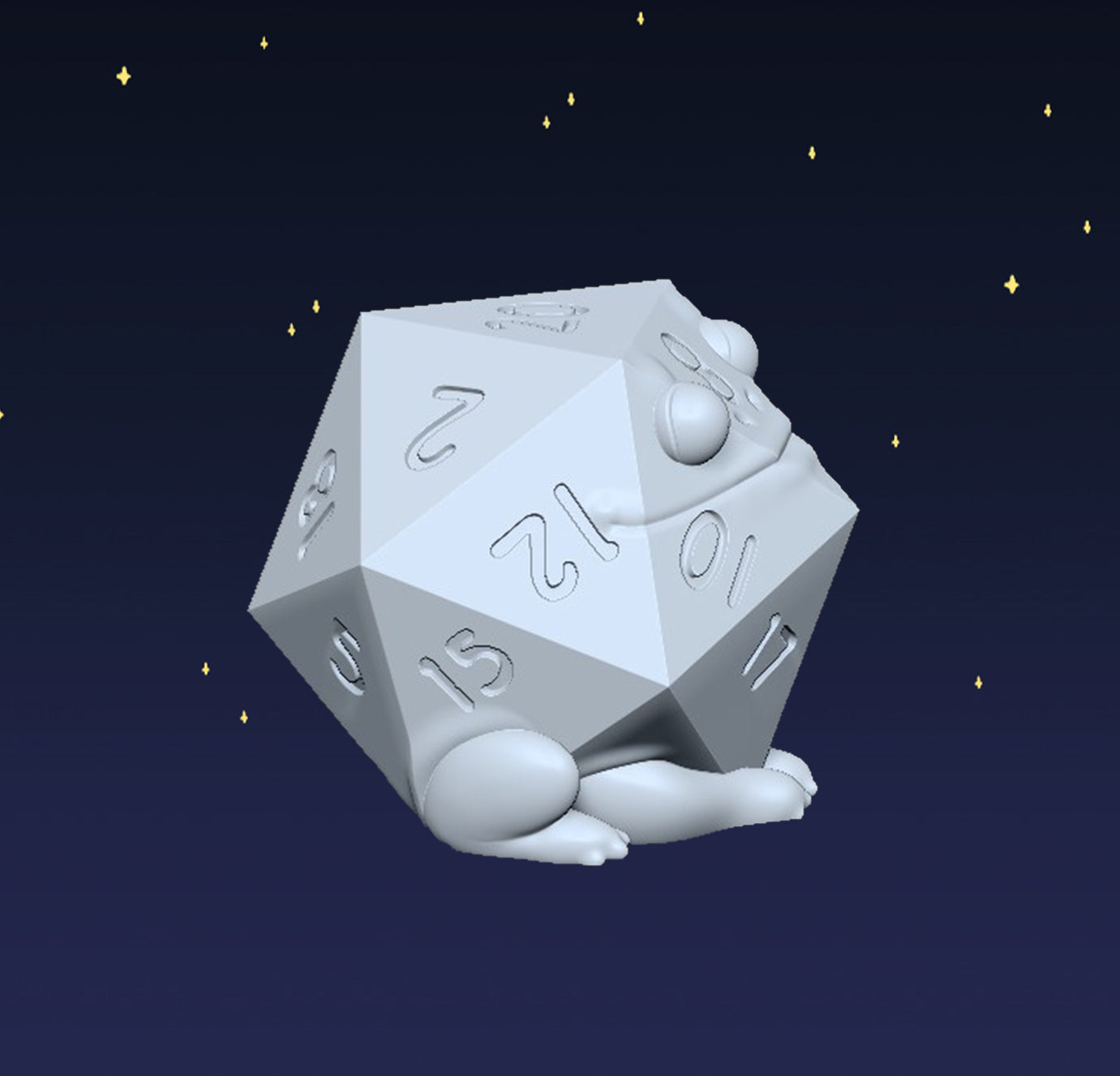 Icosahedron D20 Frog - Digital STL File