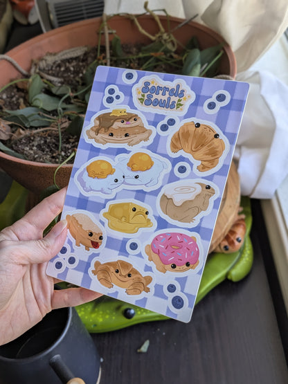 Sticker Sheet - Breakfast Frogs