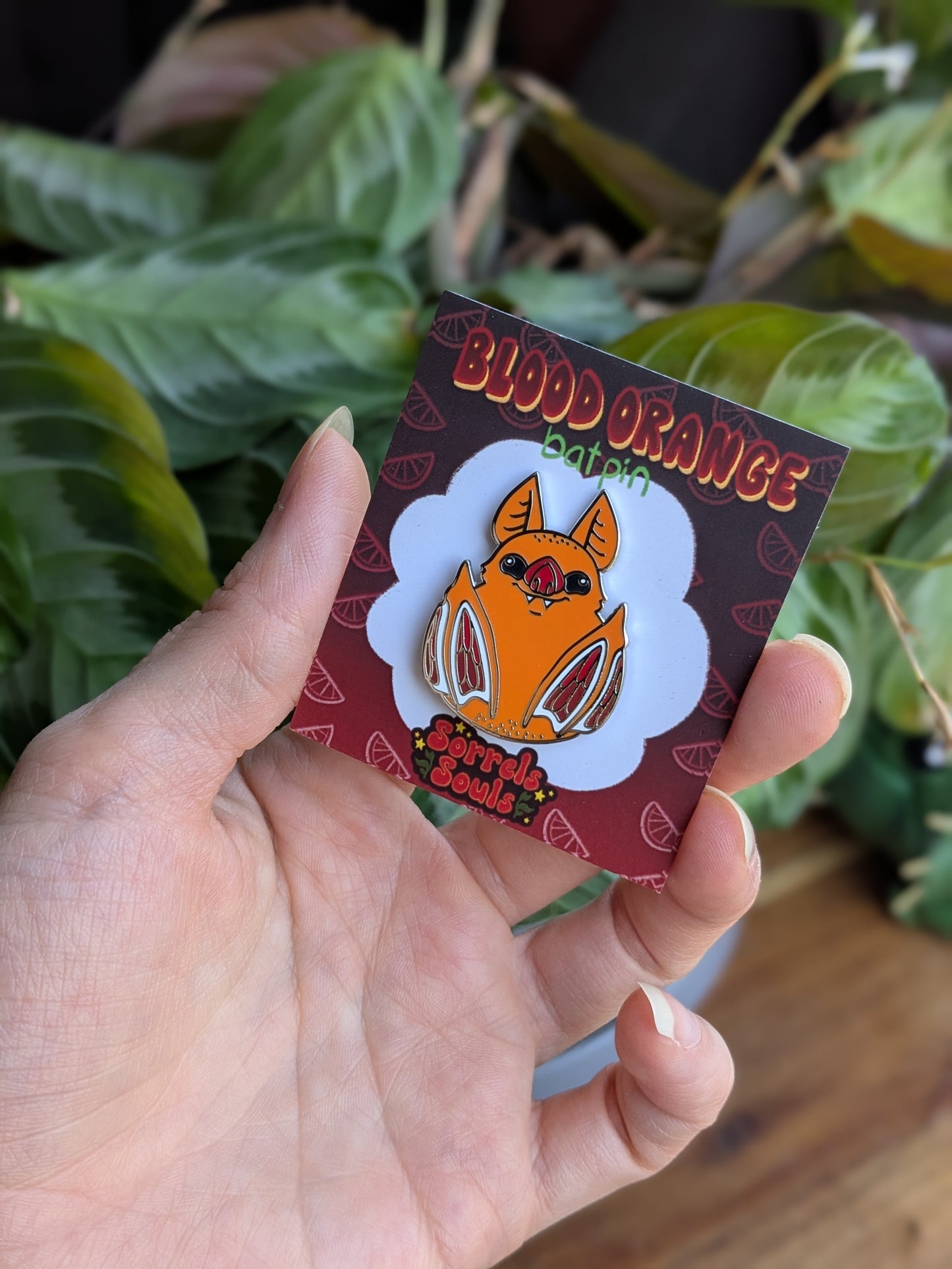 Enamel Pin - Blood Orange Bat