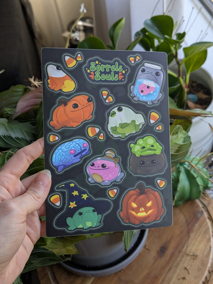 Sticker Sheet - Halloween Frogs
