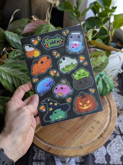Sticker Sheet - Halloween Frogs