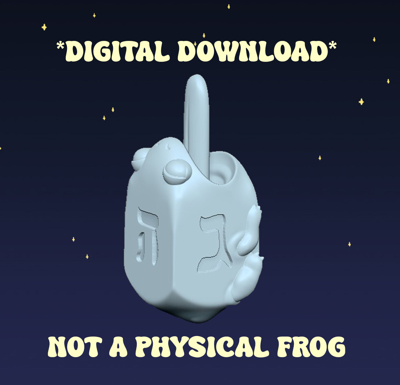 Dreidel Frog - Digital STL File