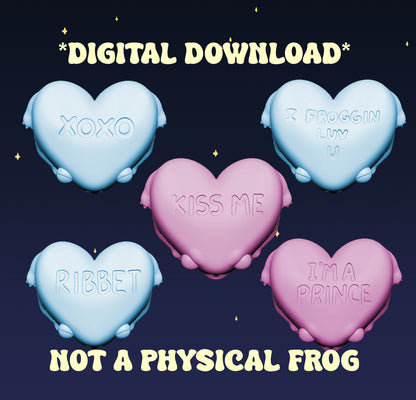 Conversation Heart Frogs - Digital STL File