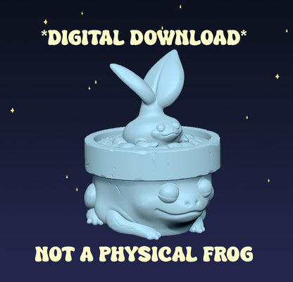 Potted Plant Frog - Digital STL File