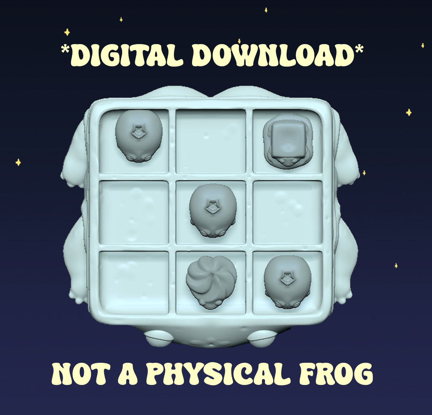 Waffle Tic-Tac-Toe Set - Digital STL File