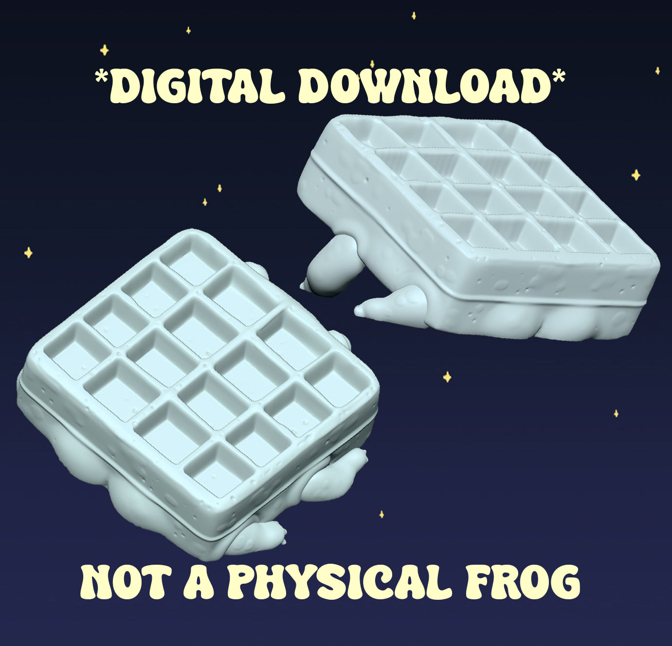Waffle Frog - Digital STL File