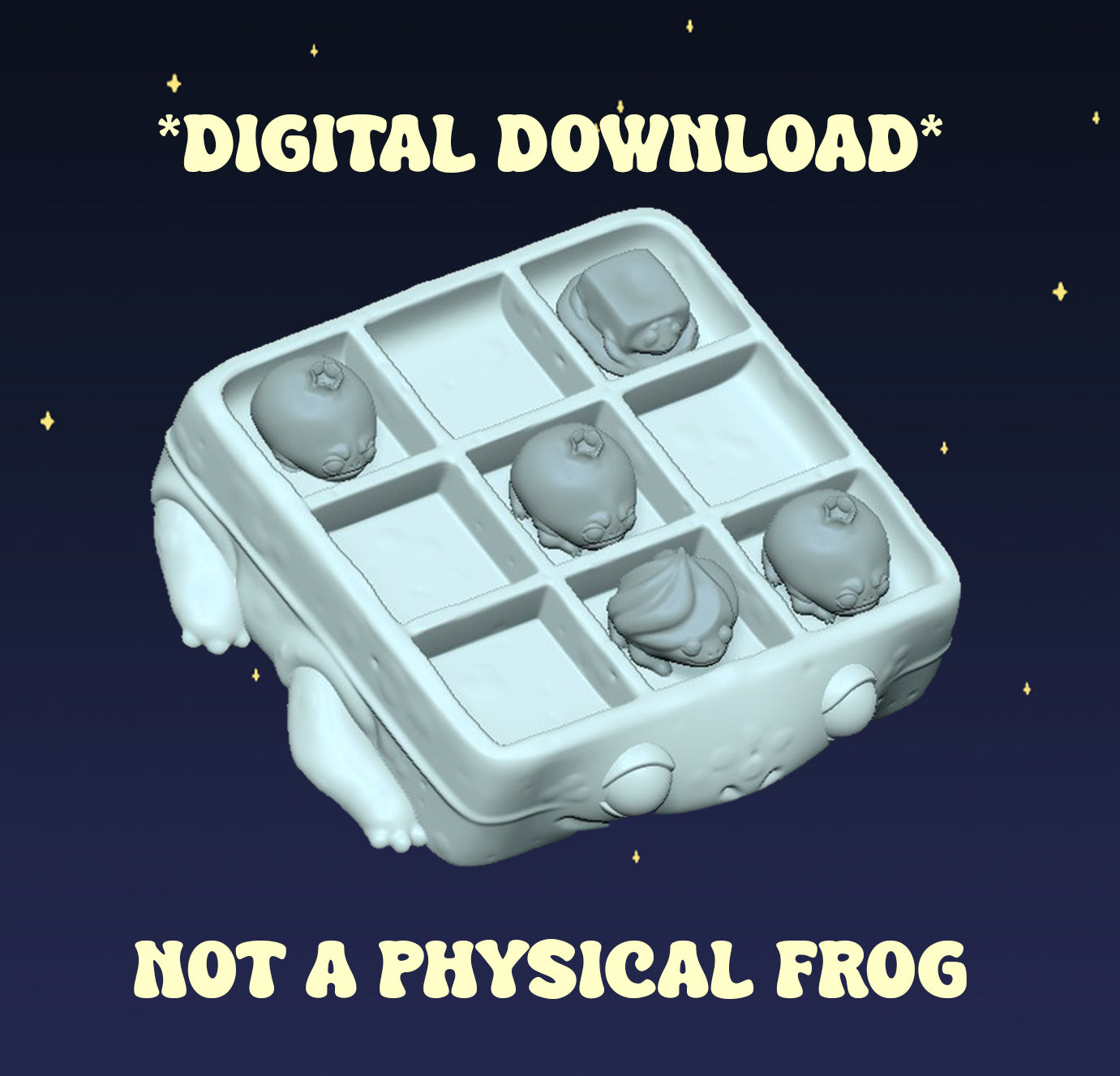 Waffle Tic-Tac-Toe Set - Digital STL File