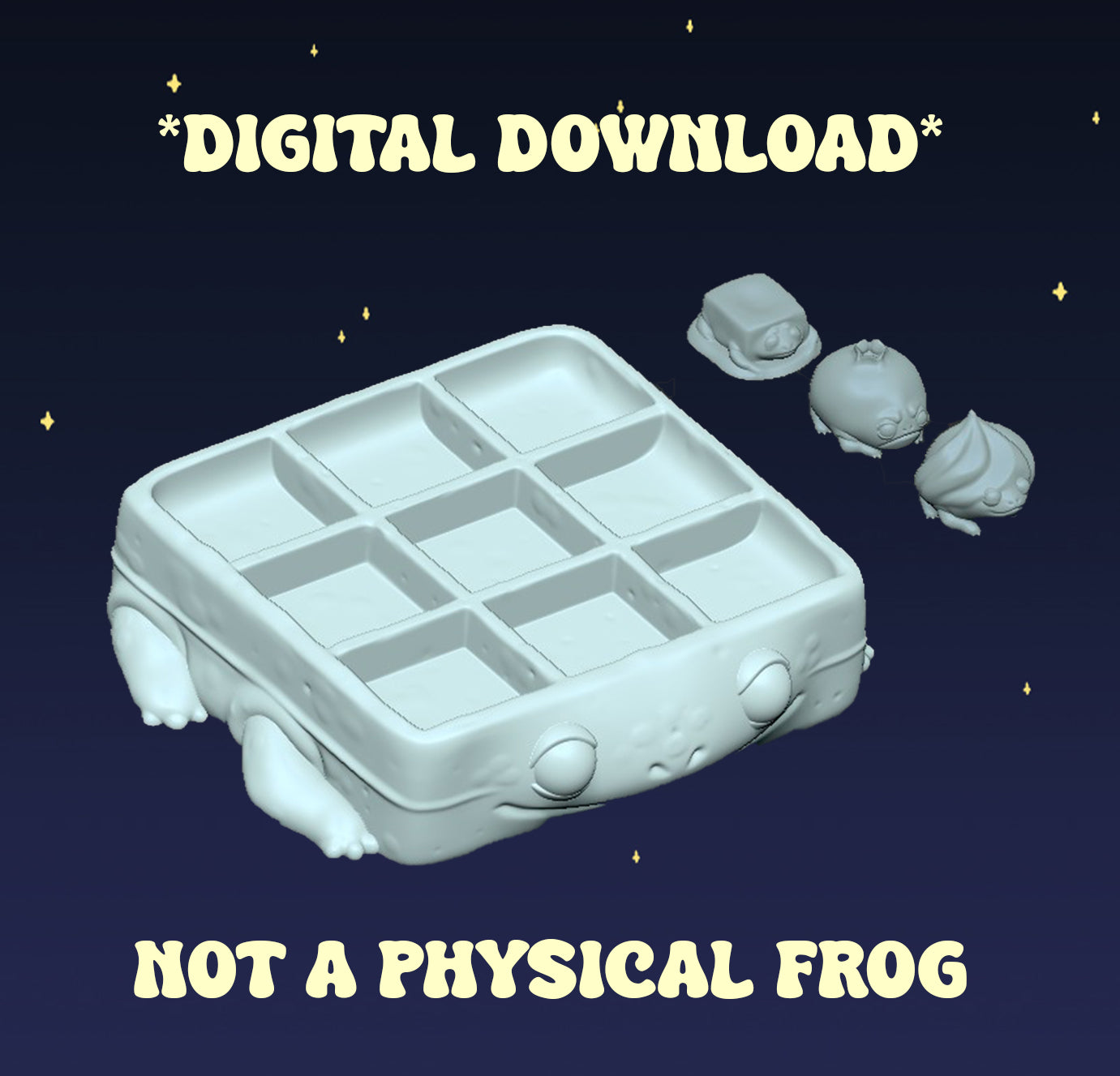 Waffle Tic-Tac-Toe Set - Digital STL File