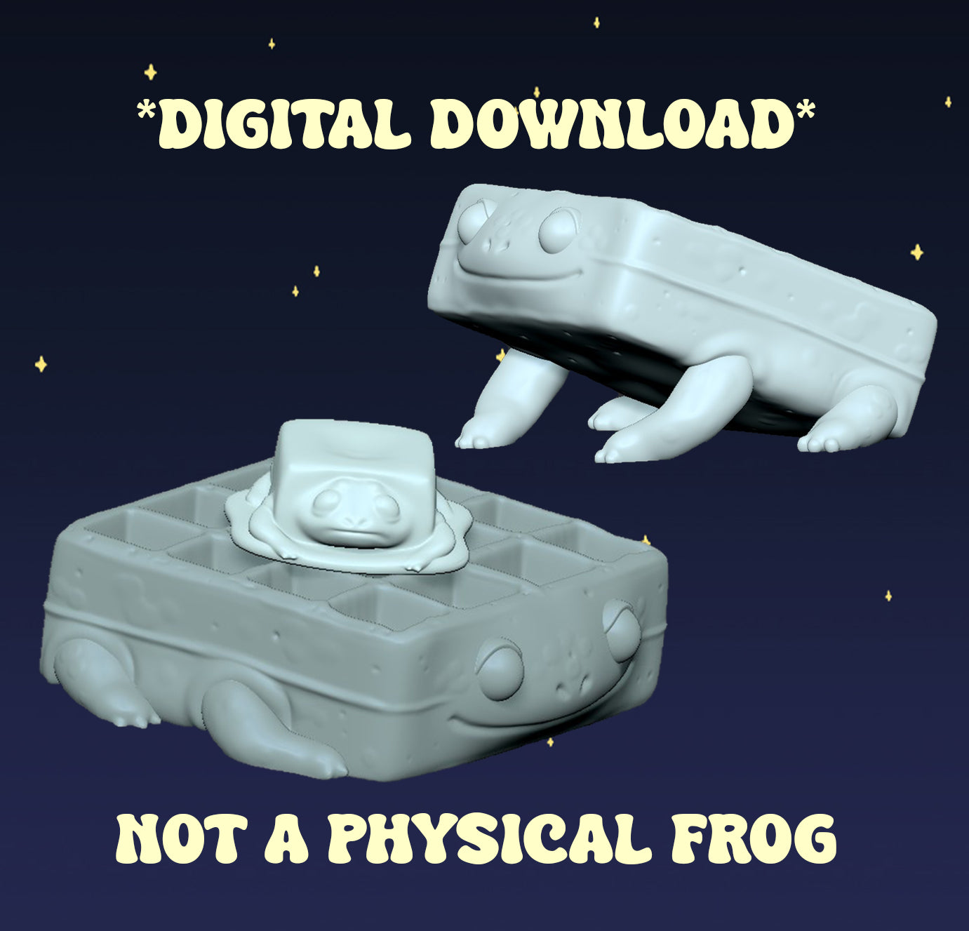 Waffle Frog - Digital STL File
